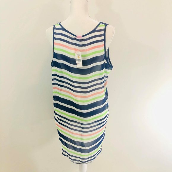 London Pie Woman’s Sz 1X Top Navy Coral Lime - Picture 3 of 8